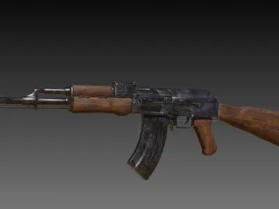 Ak47 rigged Low-poly 3D model