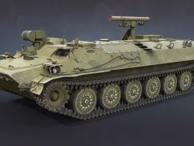 Shturm-S 9K114 or AT-6 Spiral Low-poly 3D model