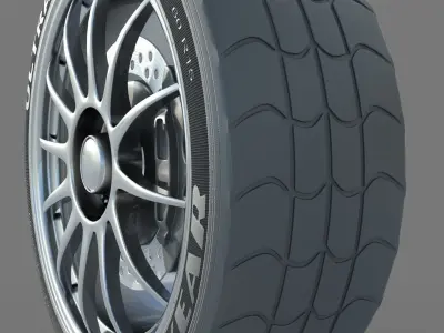 Wheel rim tire 18 3D model