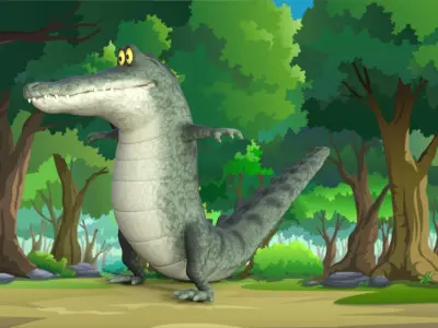 Cartoon Crocodile Rigged 3D model