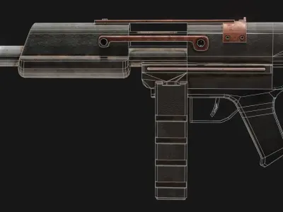 Gun - Weapon - Apocalyptic - SMG - Rifle - Rust - Old Low-poly 3D model purchase