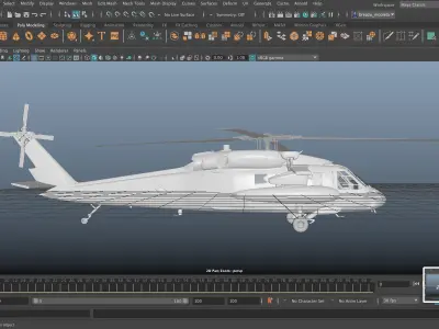 Black Hawk no textured 3D model