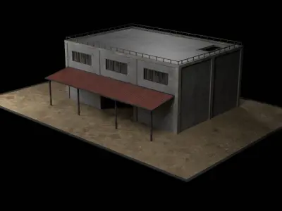Industrial Building Low-poly 3D model buy