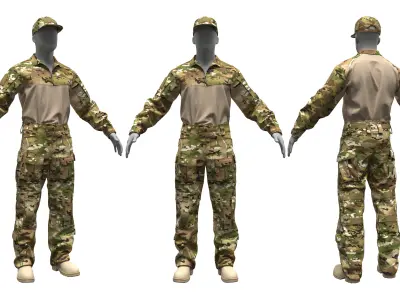 VKPO 3 Russian Army Combat Uniform - Marvelous Designer 3D model