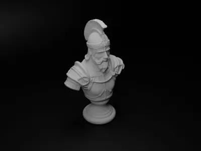 Crusader Warrior Bust Chess 3D print model purchase