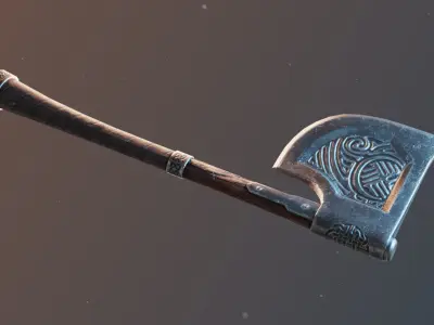 Steel Axe Low-poly 3D model purchase