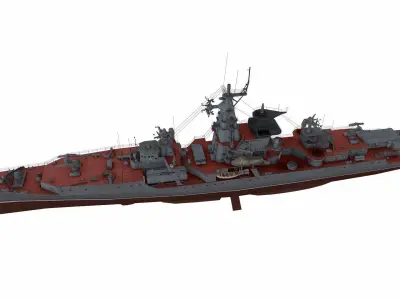 Kresta 1-class cruiser Low-poly 3D model