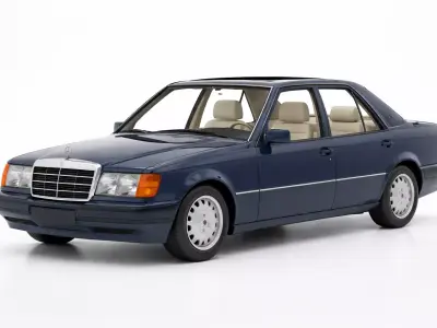 1985 Mercedes Benz W124 Low Poly Classic Sedan Car Low-poly 3D model