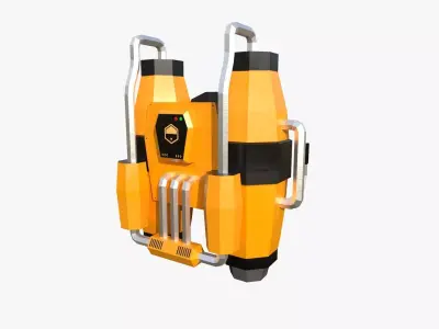 Jetpack Low Poly J01 - SciFi Character Design Low-poly 3D model