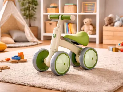 Kids Balance Bike Four Wheel Toy 3D model