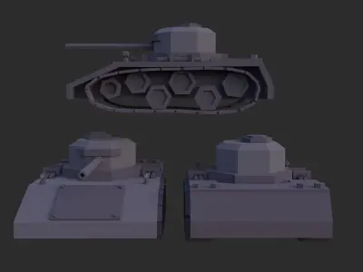 Lowpoly Tanks Low-poly 3D model