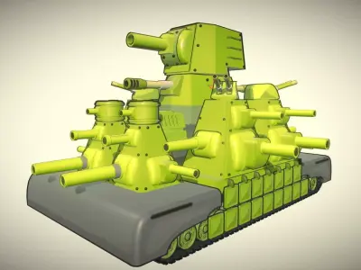 Super Heavy tank KV-44 Low-poly 3D model