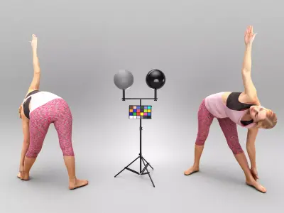 Woman doing yoga 422 Low-poly 3D model