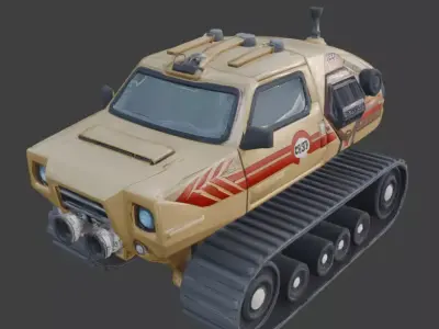Stylized Chibi Sci-Fi Crawler Scout Low-poly 3D model