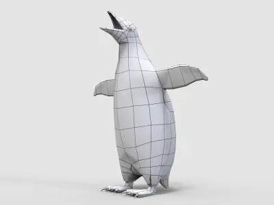 Penguin game ready Low-poly 3D model