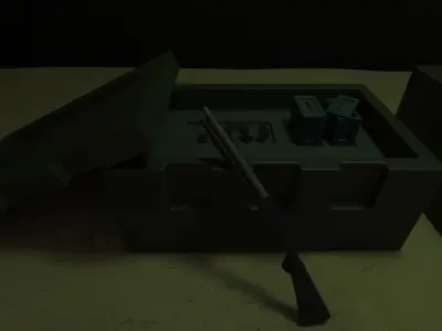 GunChest box with pen in it Free 3D model