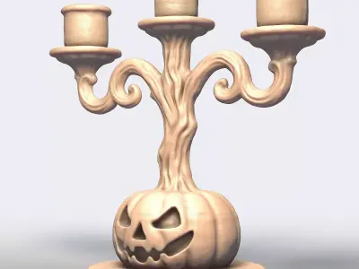 Pumpkin Candle Holder  Halloween Candelabra  3D Printable STL 3D print model