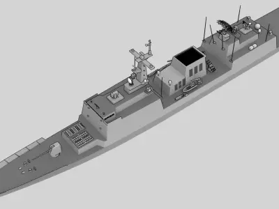 DDG Chungmugong Yi Sun-sin KDX II class Low-poly 3D model