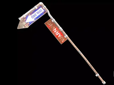 Roadsign Low-poly 3D model