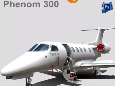 Embraer Phenom 300 Low-poly 3D model purchase