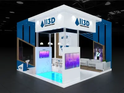 Exhibition Stand Stall Two Side Open 7X7 3D model purchase