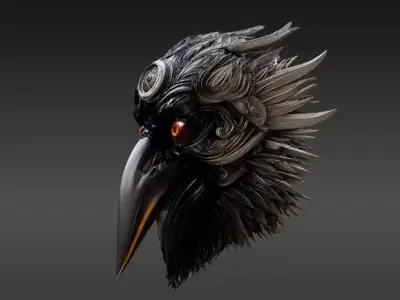 Eclipse Raven 3D Print Model Full-Face Raven  3D model