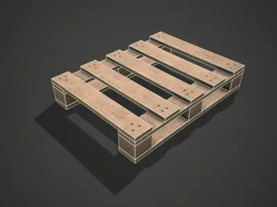 Low poly European Wood pallet 06 PBR Game Free low-poly 3D model