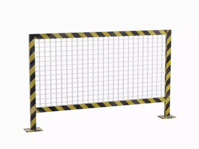 Road Barricade Set A Low-poly 3D model