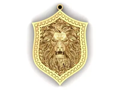 Shield Lion Pendant 3D print model