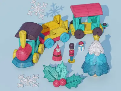 Stylized Cartoon Christmas Collection 3D model
