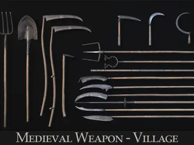 Medieval Weapon - VIllage Low-poly 3D model