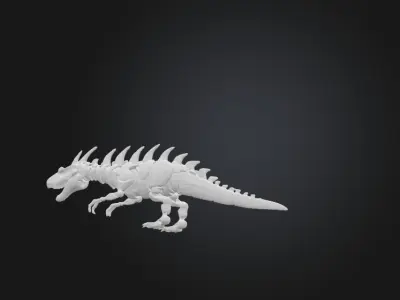 Futuristic Bio Mechanical Dinosaur Creature 3D Model Low-poly 3D model