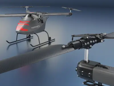 US Navy Offshore Cargo Delivery Drone Rigged for Cinema 4D 