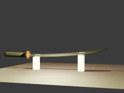 Low-Poly Katana 3D Model Low-poly 3D model