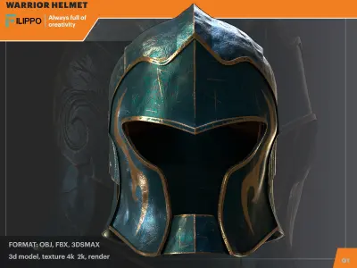 warrior helmet Low-poly 3D model purchase