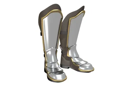 Boots in armor Low-poly 3D model