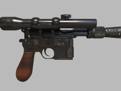 DL-44 - Han Solo Blaster with textures 3D model