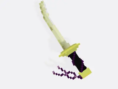 Voxel Purple Sword Low-poly 3D model