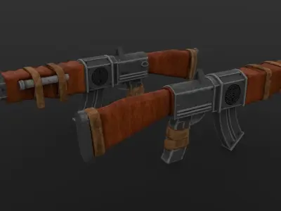 Custom Assault Rifle Low-poly 3D model