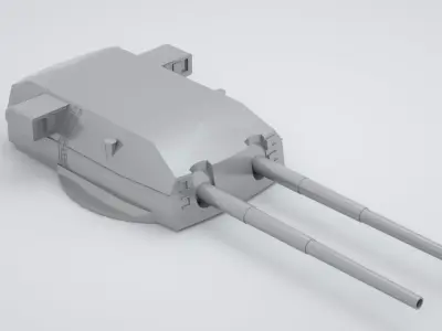 38cm 380mm SK C - 34 Bismarck Naval Gun 3D model