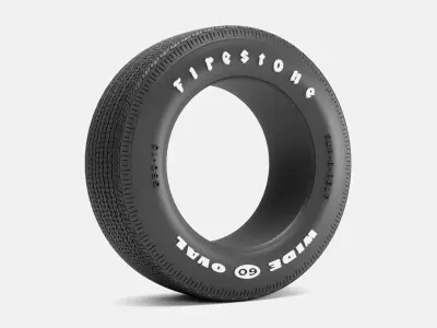 15x8 Firestone Wide Oval Tire G60-15 3D print model