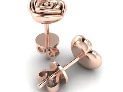 Rose Stud Earring 3D print model