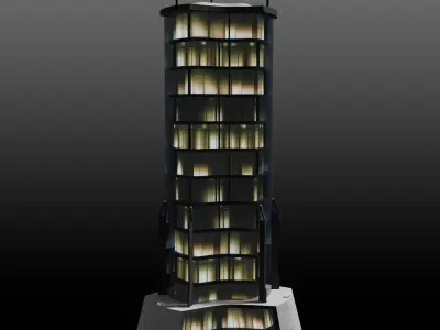 Sci-fi Mansion Low-poly 3D model