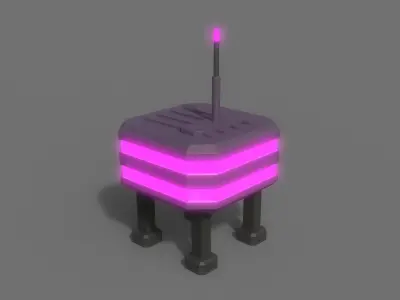 PBR Sci-Fi Building A12 Low-poly 3D model