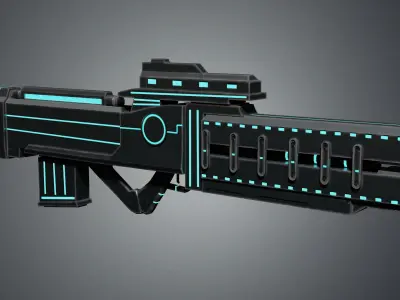 Sci fi Blaster Low poly Game ready asset  Low-poly 3D model