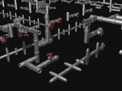 Pipes tube trumpet 3D model