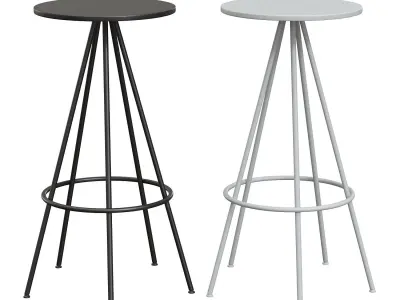 Urban Industrial Five Leg Round Bar Stool 3D model