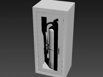 Fire Extinguisher Wall Cabinet - Safety and Emergency Equipment Low-poly 3D model
