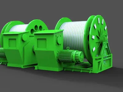 Large winch for vessel  Typ A 3D print model