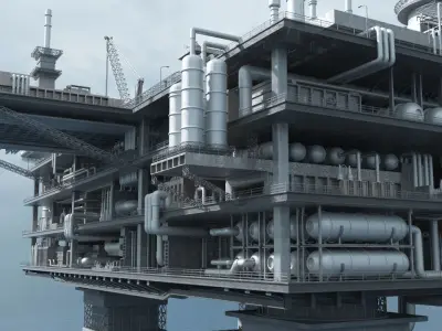 oil platform 3D model 5